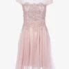 Robe Ornée De Broderie Et Tulle - Rose -DADA Vetements Magasin 112240 robe ornee de broderie et tulle rose 1