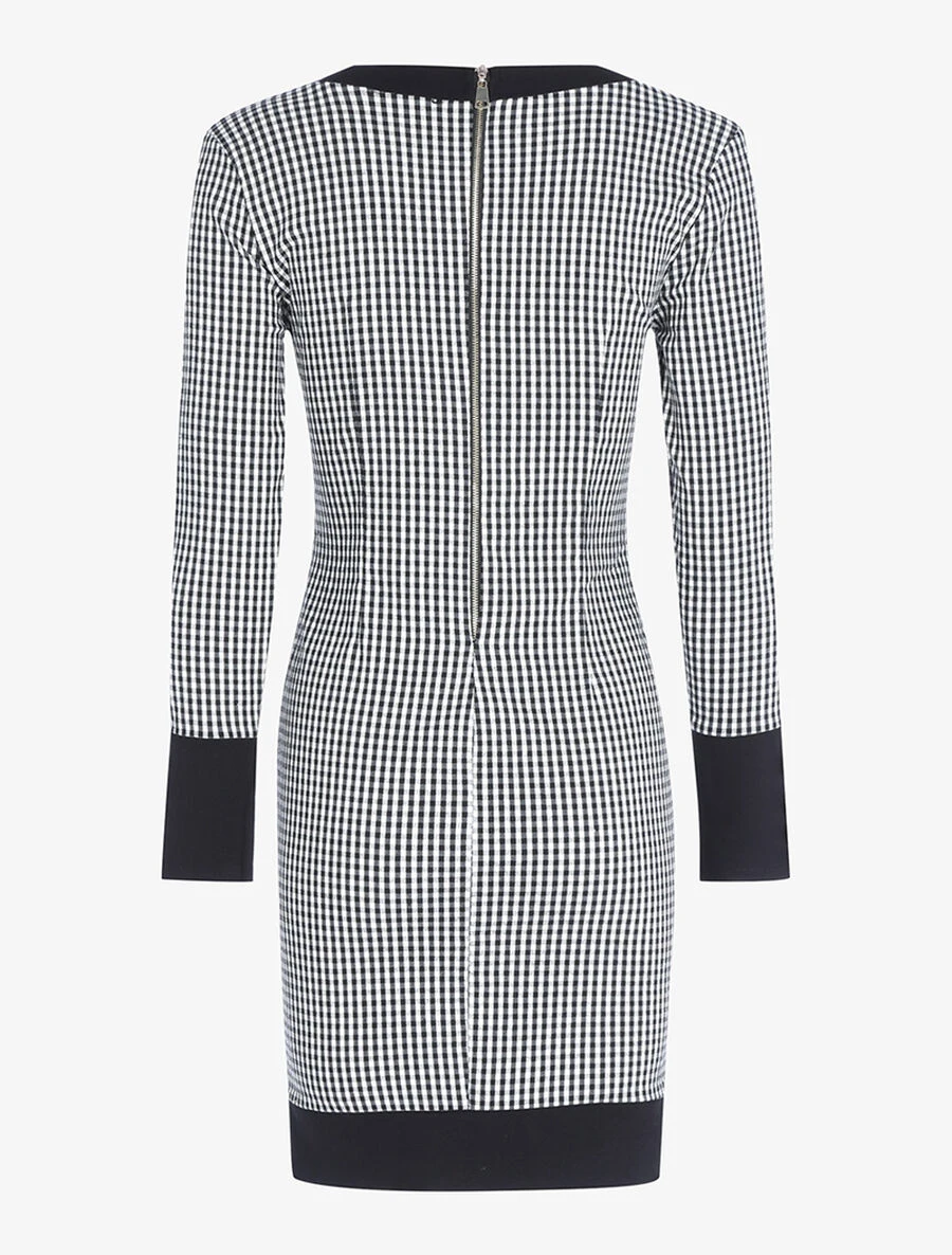 Robe Boutonnée Imprimé Carreaux - Noir 4 Robe Boutonnée Imprimé Carreaux - Noir – Image 2