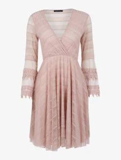 Robe Ajourée à Découpes Graphiques - Rose