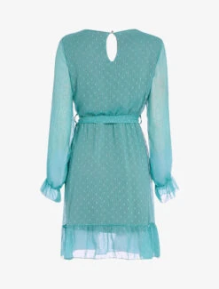 Robe Basique à Pois Brodés - Turquoise -DADA Vetements Magasin 123253 robe basique a pois brodes turquoise 2