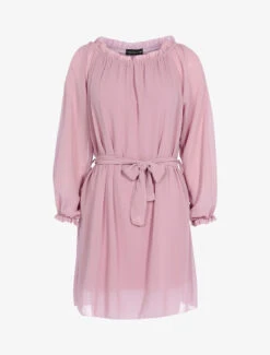 Robe En Voile épaules Ajourées - Rose