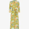 Robe à Imprimé Tropical - Jaune -DADA Vetements Magasin 125310 robe a imprime tropical jaune 1