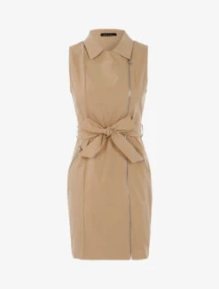 Robe Sans Manches Zippée - Beige