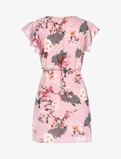 Robe Trapèze à Imprimé Fleuri - Rose -DADA Vetements Magasin 128110 robe trapeze a imprime fleuri rose 2