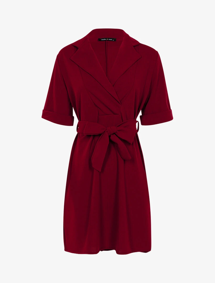 Robe Coupe Trapèze Fluide - Lie De Vin 4 Robe Coupe Trapèze Fluide - Lie De Vin – Image 2