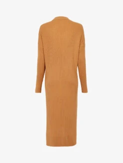 Robe Longue En Maille Côtelée - Camel -DADA Vetements Magasin 131843 robe longue en maille cotelee camel 2