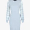 Robe-pull à Manches En Dentelle - Gris -DADA Vetements Magasin 132701 robe pull a manches en dentelle gris 1