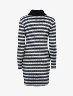 Robe Pull à Bandes Graphiques - Noir 5 Robe Pull à Bandes Graphiques - Noir -DADA Vetements Magasin 133854 robe pull a bandes graphiques noir 2