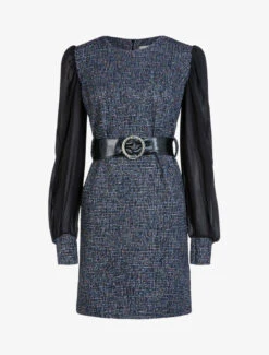 Robe En Maille Texturée Multicolore - Marine