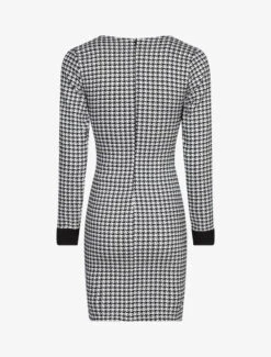 Robe Chic Imprimé Pied De Poule - Noir 7 Robe Chic Imprimé Pied De Poule - Noir -DADA Vetements Magasin 139582 robe chic imprime pied de poule noir 3