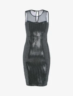 Robe Irisée à Détail Ajouré - Noir -DADA Vetements Magasin 140211 robe irisee a detail ajoure noir 2