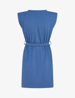 Robe Droite à épaulettes - Bleu Charrette -DADA Vetements Magasin 142680 robe droite a epaulettes bleu charrette 2