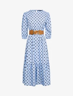 Robe à Imprimé Pois - Bleu Ciel