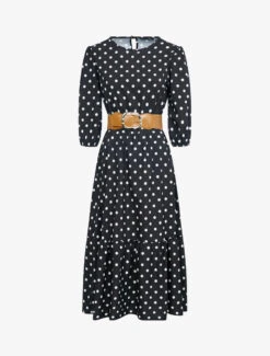 Robe à Imprimé Pois - Noir 6 Robe à Imprimé Pois - Noir -DADA Vetements Magasin 142856 robe a imprime pois noir 2