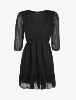 Robe à Fines Rayures Irisées - Noir