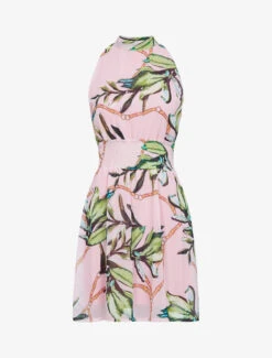 Robe Imprimée à Encolure Ras De Cou - Rose -DADA Vetements Magasin 143309 robe imprimee a encolure ras de cou rose 2