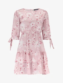 Robe Imprimée à Rangées De Volants - Rose -DADA Vetements Magasin 146200 robe imprimee a rangees de volants rose 2