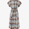 Robe Chemise Fluide à Imprimé Tartan - Camel -DADA Vetements Magasin 146322 robe chemise fluide a imprime tartan camel 1