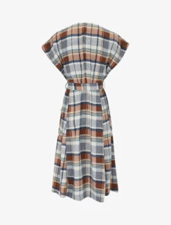 Robe Chemise Fluide à Imprimé Tartan - Camel -DADA Vetements Magasin 146322 robe chemise fluide a imprime tartan camel 2