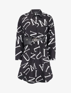 Robe Chemise à Lettres - Noir