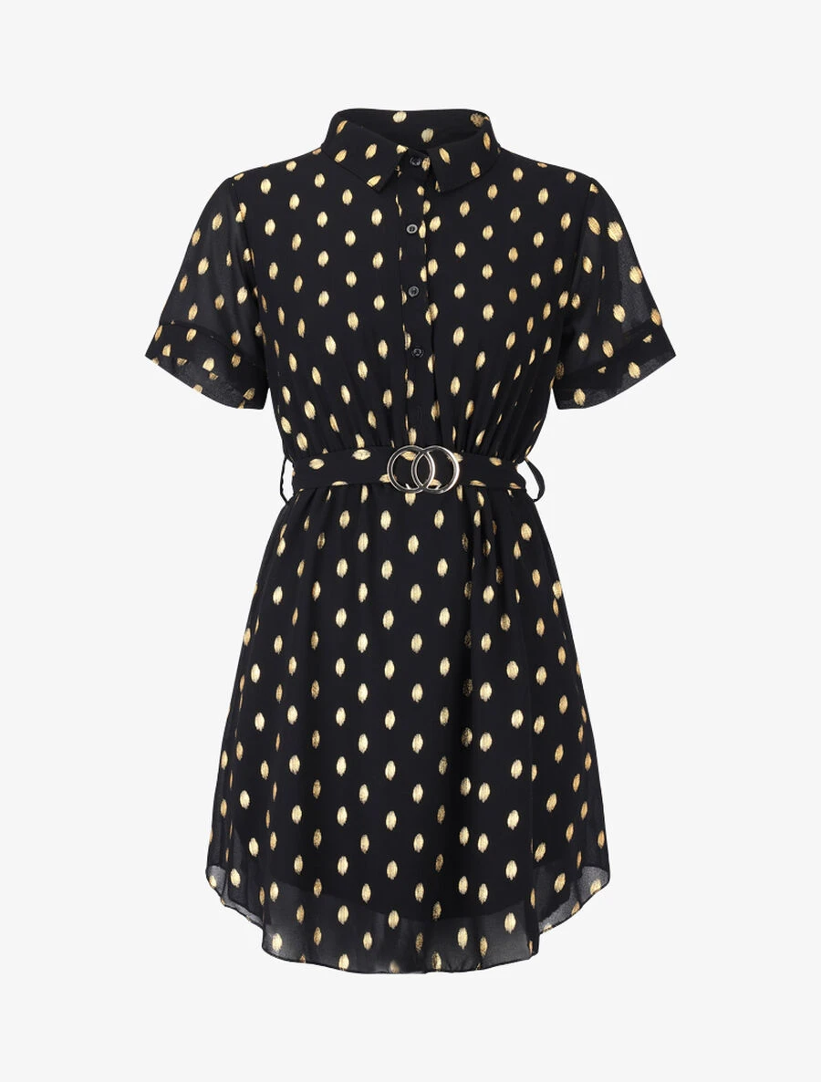 Robe Patineuse à Imprimé Moucheté - Noir 3 Robe Patineuse à Imprimé Moucheté - Noir