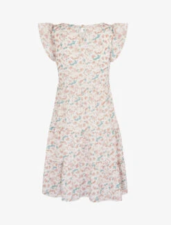 Robe Trapèze à épaules Volantées - Blanc -DADA Vetements Magasin 149853 robe trapeze a epaules volantees blanc 2