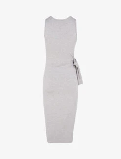 Robe à Empiècements à Nouer - Gris Clair 6 Robe à Empiècements à Nouer - Gris Clair -DADA Vetements Magasin 150788 robe a empiecements a nouer gris clair 2