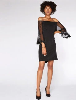 Robe Légère Manches à - Noir 8 Robe Légère Manches à - Noir -DADA Vetements Magasin 82249 robe legere manches a fleurs 2