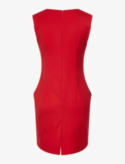 Robe Bandes Contrastées - Rouge -DADA Vetements Magasin 86530 robe bandes contrastees rouge 2