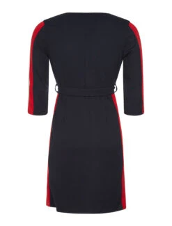 Robe Coeur-croisé Manches 3/4 Bandes Sport - Marine -DADA Vetements Magasin 90716 robe coeur croise manches 3 4 bandes sport marine 2