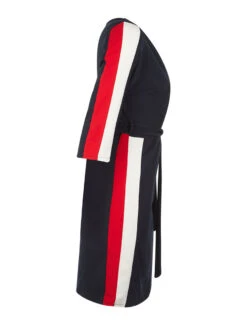 Robe Coeur-croisé Manches 3/4 Bandes Sport - Marine -DADA Vetements Magasin 90716 robe coeur croise manches 3 4 bandes sport marine 3