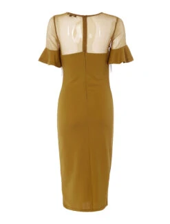 Robe à Frange Argentée - Moutarde 7 Robe à Frange Argentée - Moutarde -DADA Vetements Magasin 94090 robe a frange argentee moutarde 2