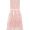 Robe Longue Unie à Voile Doublé Et Ceinturée - Rose -DADA Vetements Magasin 96621 robe longue uni a voile double et ceinture rose 1