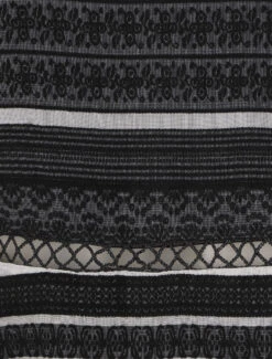 Robe Patineuse à Rayures Et Bande Ajourée - Noir -DADA Vetements Magasin FAA 1293 3