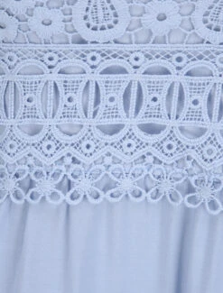 Robe Longue Empire à Col V En Dentelle - Bleu Ciel -DADA Vetements Magasin GAO 1848 3