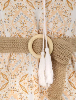 Robe Longue évasée Imprimé Faïence Fleurie - Orange -DADA Vetements Magasin GAO 1894 3