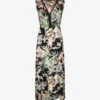 Robe Longue En Coton Imprimé Fleurs Tropicales - Noir -DADA Vetements Magasin GAO 2058 1
