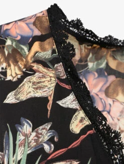 Robe Longue En Coton Imprimé Fleurs Tropicales - Noir -DADA Vetements Magasin GAO 2058 3