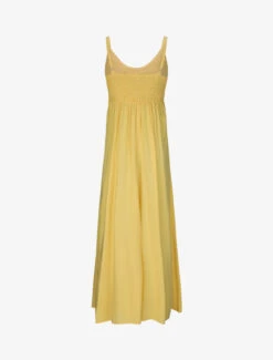 Robe Longue Empire Unie à Buste En Crochet - Jaune -DADA Vetements Magasin GAO 2112 2