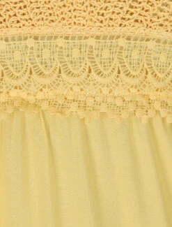 Robe Longue Empire Unie à Buste En Crochet - Jaune -DADA Vetements Magasin GAO 2112 3
