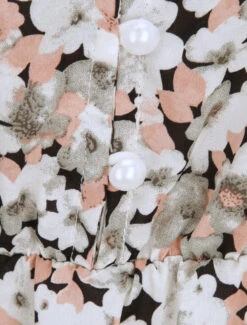 Robe Patineuse Imprimé Fleurs D'été - Noir -DADA Vetements Magasin GAO 2131 3