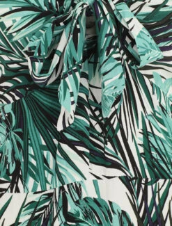 Robe Longue Imprimé Feuillage Et Col à Nouer - Blanc -DADA Vetements Magasin GAO 2353 3