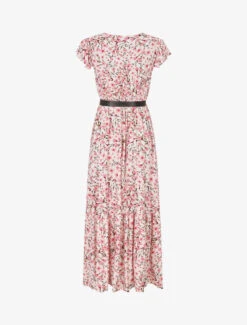 Robe Longue élastiquée Imprimé Fleuri Et Broderies - Blanc -DADA Vetements Magasin GAO 2366 2