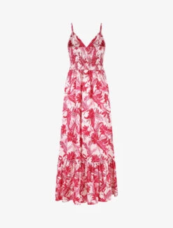 Robe Imprimé Foulard à Base Volantée - Fushia -DADA Vetements Magasin GAO 2431 2