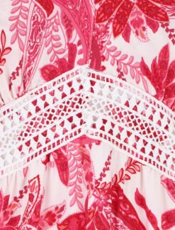 Robe Imprimé Foulard à Base Volantée - Fushia -DADA Vetements Magasin GAO 2431 3