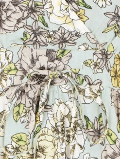 Robe Longue Imprimé Multi-fleurs - Vert D'eau -DADA Vetements Magasin GAO 2448 3