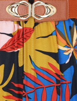 Robe Mi-longue Bicolore Imprimé Tropical - Bleu Roi -DADA Vetements Magasin GAO 2462 3