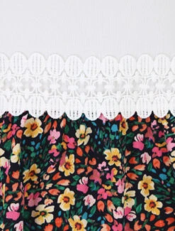 Robe à Bretelles Imprimé Petites Fleurs - Marine -DADA Vetements Magasin GAO 2508 3