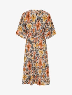 Robe Longue Style Kimono Imprimé Aztèque - Marron -DADA Vetements Magasin GAO 2520 2