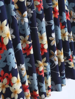 Robe Bicolore Imprimé Fleuri - Marine -DADA Vetements Magasin GAO 2607 4